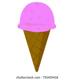 Isolated ice cream icon on a white background, Vector illustration