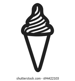 Isolated ice cream icon, Outline, Vector illustration