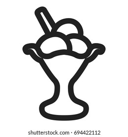 Isolated ice cream icon, Outline, Vector illustration