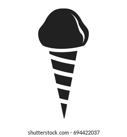 Isolated ice cream icon, Silhouette, Vector illustration