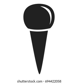 Isolated ice cream icon, Silhouette, Vector illustration