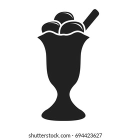 Isolated ice cream icon, Silhouette, Vector illustration