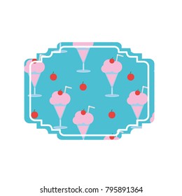 Isolated ice cream label design