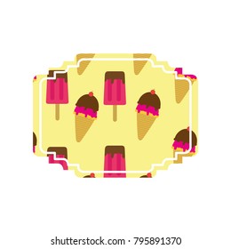 Isolated ice cream label design