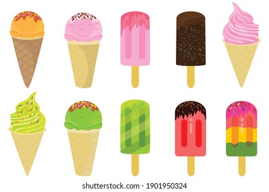 isolated ice cream on white background vector design