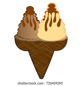 Isolated ice cream on a white background, Vector illustration