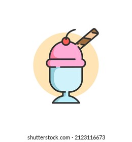 Isolated Ice Cream Simple Vector Logo Design