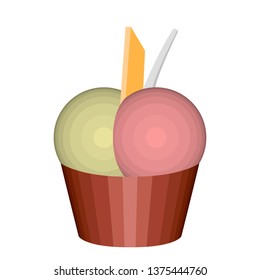 Isolated ice cream sundae image. Vector illustration design