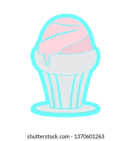 Isolated ice cream sundae. Vector illustration design