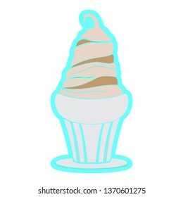 Isolated ice cream sundae. Vector illustration design