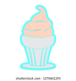 Isolated ice cream sundae. Vector illustration design