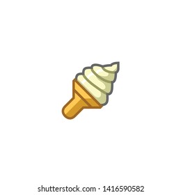 Isolated Ice Cream Vector Icon, Emoji, Emoticon