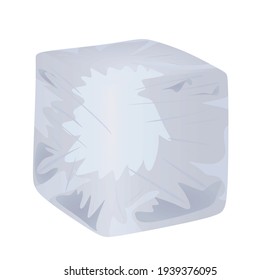 Cubo de hielo aislado. ilustración vectorial