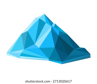 Una montaña de hielo aislada sobre un fondo blanco.
