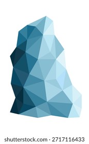 Una montaña de hielo aislada sobre un fondo blanco.