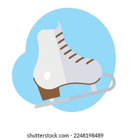 Icono de patinaje sobre hielo aislado Vector de diseño plano