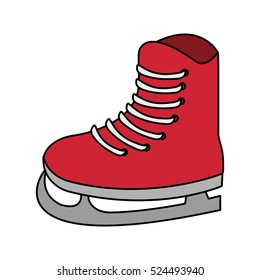 Isolated ice skate of winter sport design