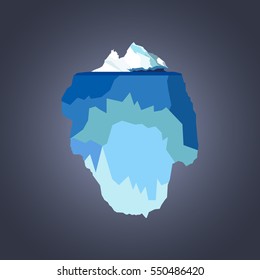 Isolated Iceberg Underwater vector