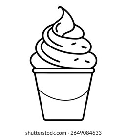 Ícone isolado do vetor da arte da linha do gelado no fundo branco