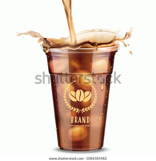 Download Isolated Iced Coffee 3d Illustration On Stock Vector Royalty Free 1086585482