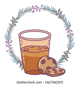 Isolated iced coffee glass vector design