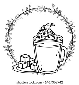 Isolated iced coffee glass vector design