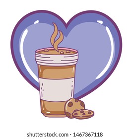 Isolated iced coffee glass vector design