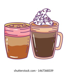 Isolated iced coffee glass vector design