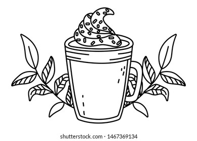 Isolated iced coffee glass vector design