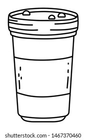 Isolated iced coffee glass vector design