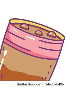 Isolated iced coffee glass vector design