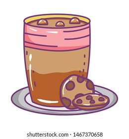 Isolated iced coffee glass vector design