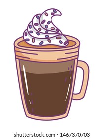 Isolated iced coffee glass vector design