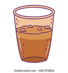 Isolated iced coffee glass vector design
