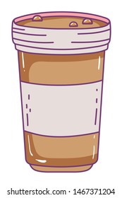 Isolated iced coffee glass vector design