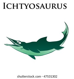 isolated ichtyosaurus dinosaurs vector illustration