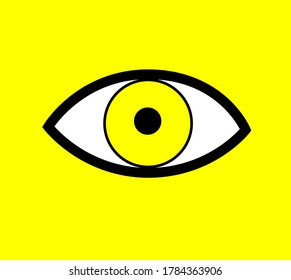 Einzeln Symbol eines Ayes mit gelbem Hintergrund. Vektorgrafik.