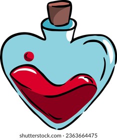 Corazón de botella de icono aislado. Ilustración del vector