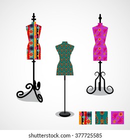 Isolated icon of colorful mannequin