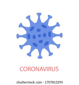 Isolated icon of a coronavirus bacterium COVID-19 on a white background. Vector illustration in flat style.