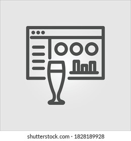 Isolated icon of a dashboard and a glass of beer