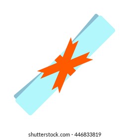 Isolated Icon of Diploma on white background. Vector illustration.
