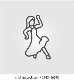 Isolated icon or emoji of a dancing woman 