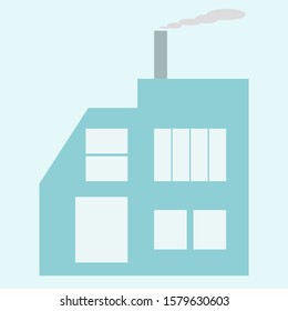 Isolated icon of factory with pipe and smoke