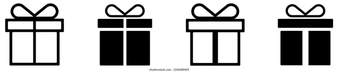 Isolated icon gift box for party design. Birthday logo symbol.