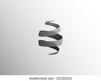 Isolated icon of gray ribbon. Vector Illustration