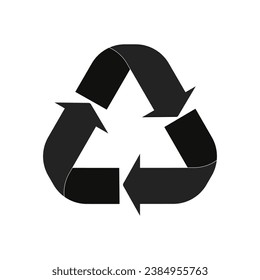 Isolated icon of green triangle recycle with gradient black for ecology, green, recycle and reuse symbol