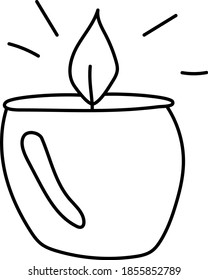 Isolated icon of hand drawn doodle aroma candle.