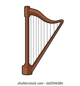 Isolated icon of a harp, Vector illustration