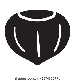 Isolated icon - Hazelnut. Silhouette design. Illustration on white background. 